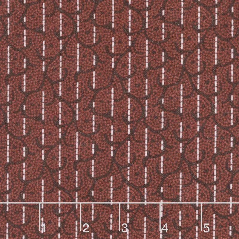 Woolies Heritage Flannel - Stitched Scroll Red Yardage