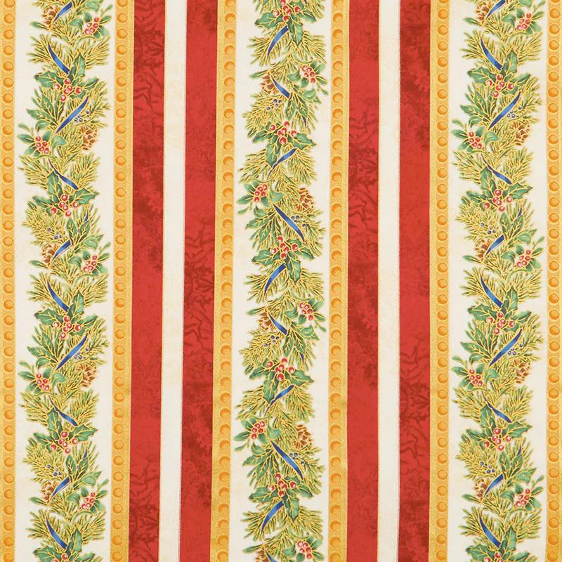 Winter's Grandeur 8 - Holiday Stripes Branch Metallic Yardage