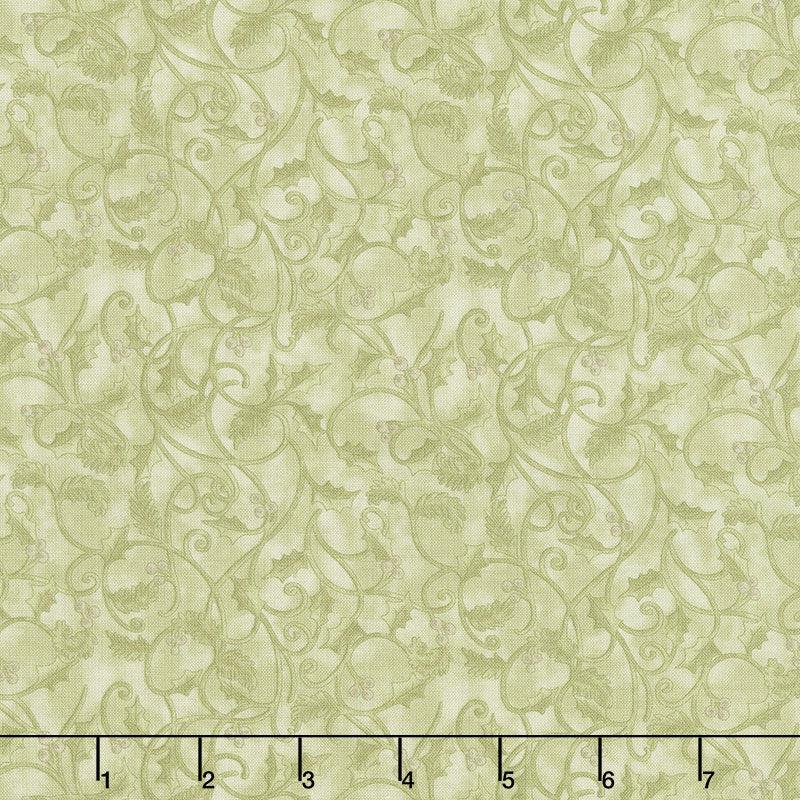 Winterberry - Winter Scroll Medium Green Yardage