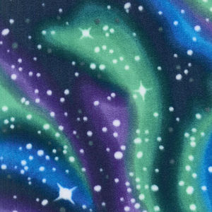 Winterfleece Prints Conversational - Northern Lights Navy Fleece Yardage