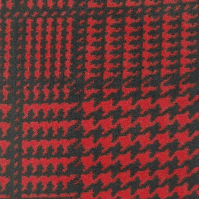 Winterfleece Prints Plaids and Checks - Houndstooth Plaid Red Yardage
