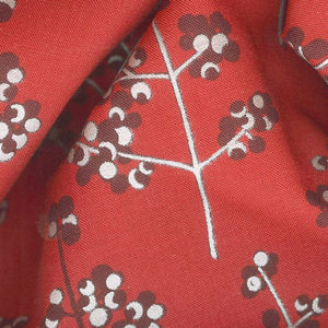 Winter Shimmer 2 - Berries Branches Crimson Pearlized Yardage