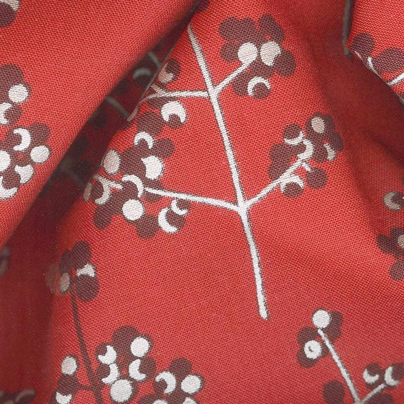 Winter Shimmer 2 - Berries Branches Crimson Pearlized Yardage