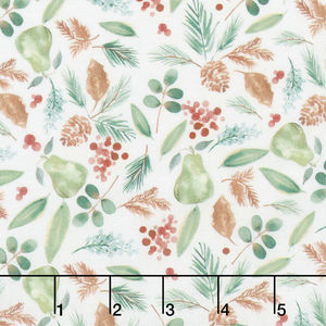 Winter Woods - Bountiful in White Yardage