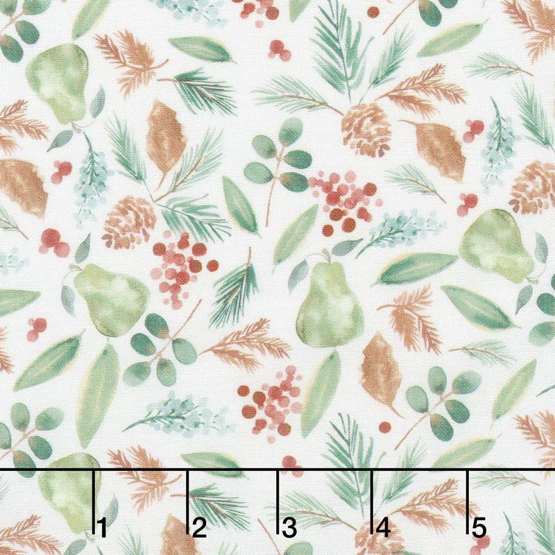 Winter Woods - Bountiful in White Yardage