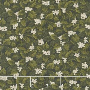 Winter Wonderland - Holly & Berries Green/Natural Yardage
