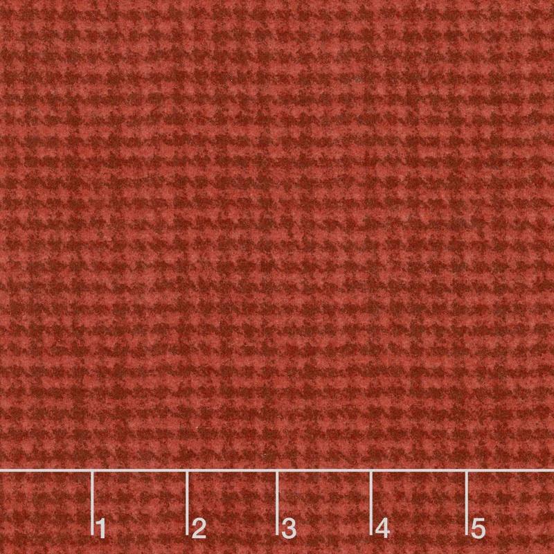 Woolies Flannel - Houndstooth Bright Red Yardage