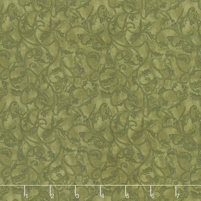 Winterberry - Winter Scroll Green Yardage