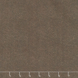 Woolies Flannel - Deep Brown Herringbone Yardage