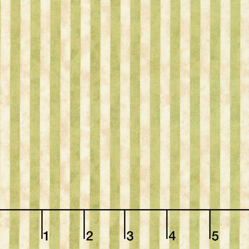 Winterberry - Textured Stripe Green Cream Yardage