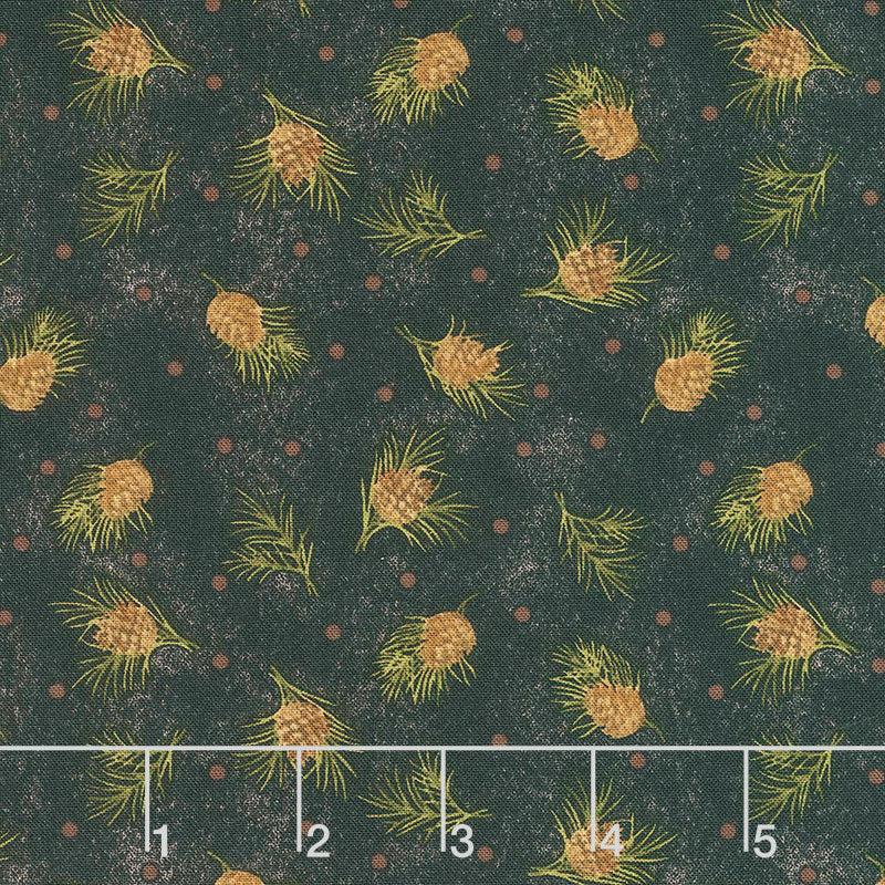 Winterberry - Dotted Pine Black Yardage