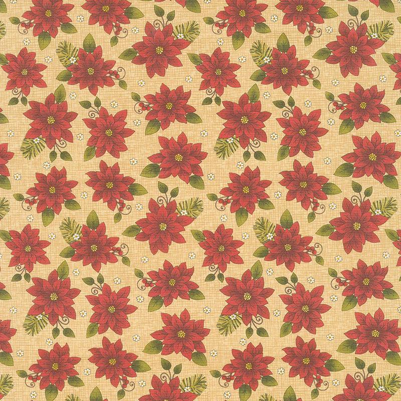 Winterberry - Winter Poinsettia Honey Yardage