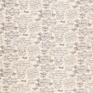 You Had Me at Wine - Label Toile Beige Black Digitally Printed Yardage