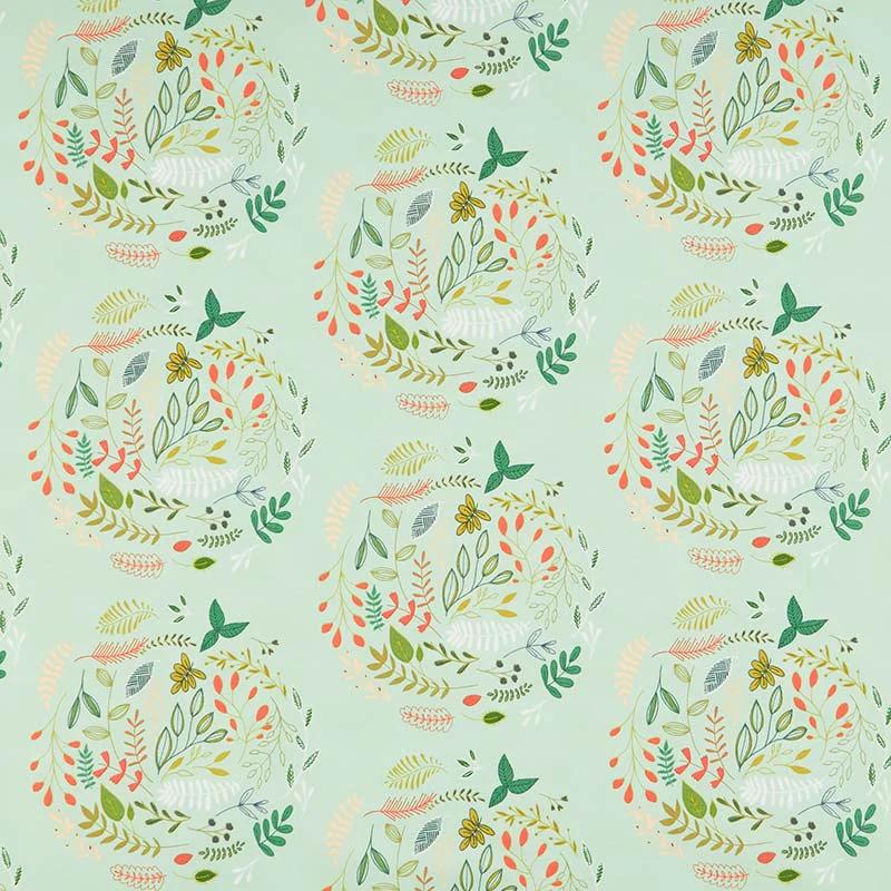 Woodlands - Fusions Wreathed Green Yardage