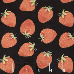 Winterfleece - Strawberries Black Yardage