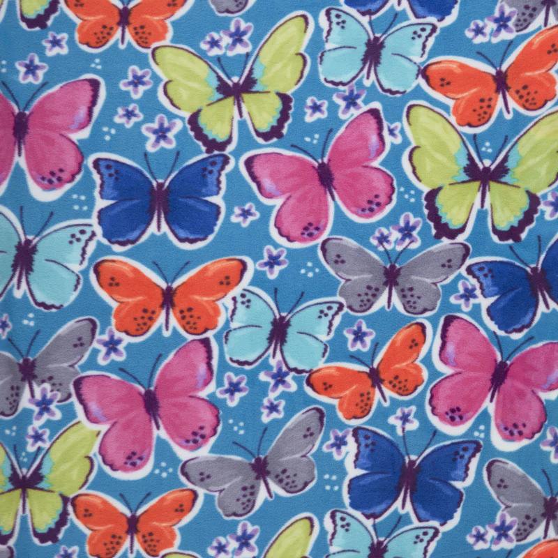 Winterfleece - Butterflies Teal Yardage