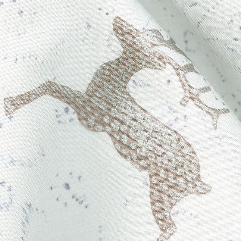 Winter Shimmer 2 - Deer Snowflakes Smoke Pearlized Yardage