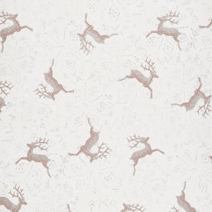 Winter Shimmer 2 - Deer Snowflakes Smoke Pearlized Yardage