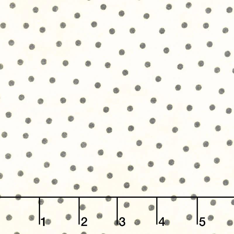 Woolies Flannel - Off White with Black Dots Flannel Yardage