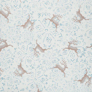 Winter Shimmer 2 - Deer Snowflakes Fog Pearlized Yardage