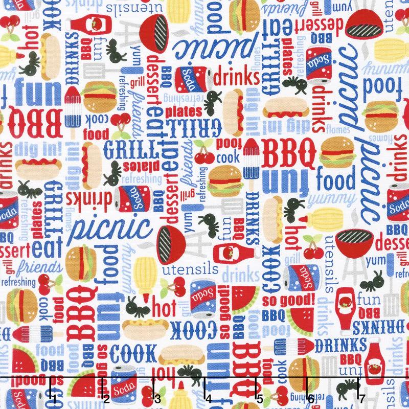 Patriotic Picnic - Main White Yardage