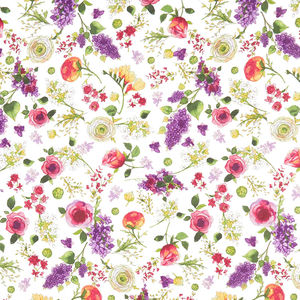 Radiance - Spring Floral White Yardage