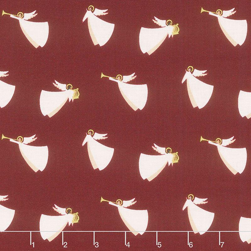 Oh Holy Night - Angels Mulberry Metallic Yardage
