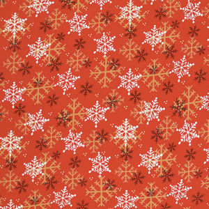 Flannel Gnomies - Snowflake Red Yardage