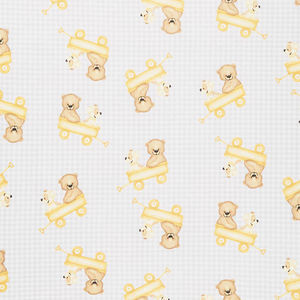 Comfy Flannel® - Dog & Bear In Wagon Gray Check Yardage