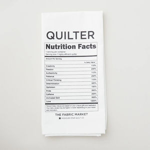 Missouri Star Quilter Nutrition Facts White Canvas Tea Towel