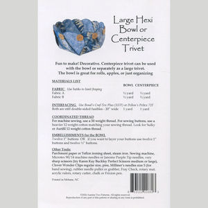 Large Hexi Bowl or Centerpiece Trivet Pattern