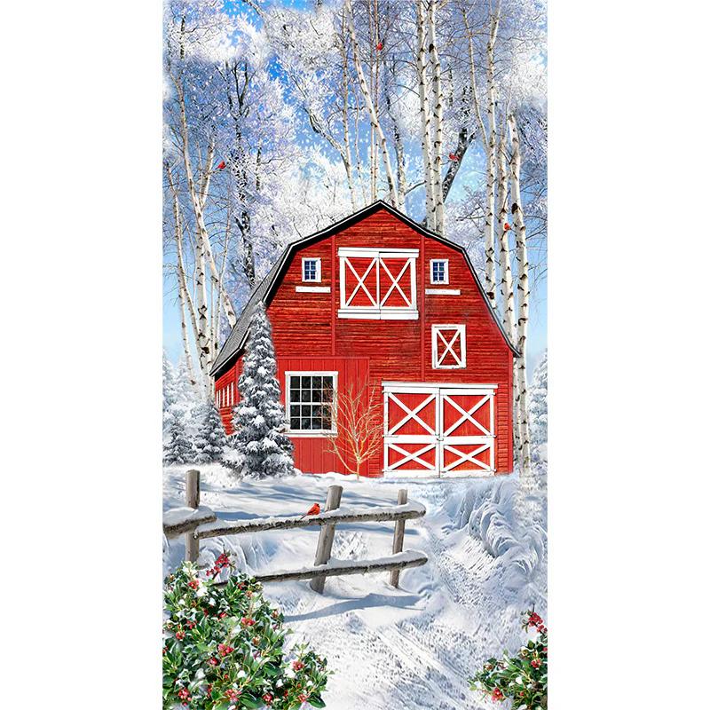 Winter Barn - Red Barn Multi Panel