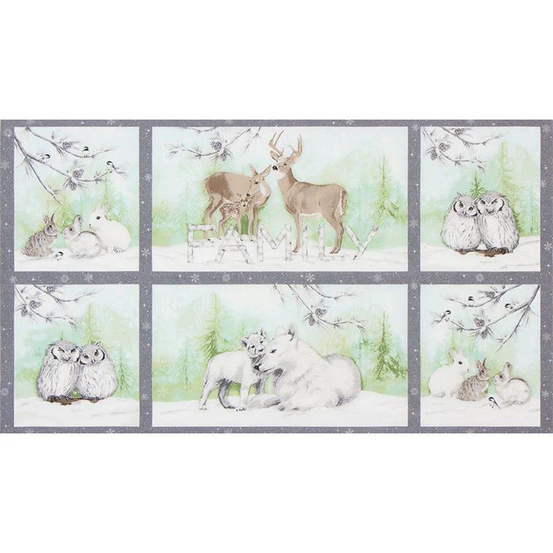 Winter White: Solstice - Winter Animals Metallic Panel