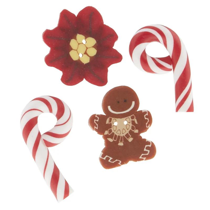 Wooly Trees Button Pack - December Christmas