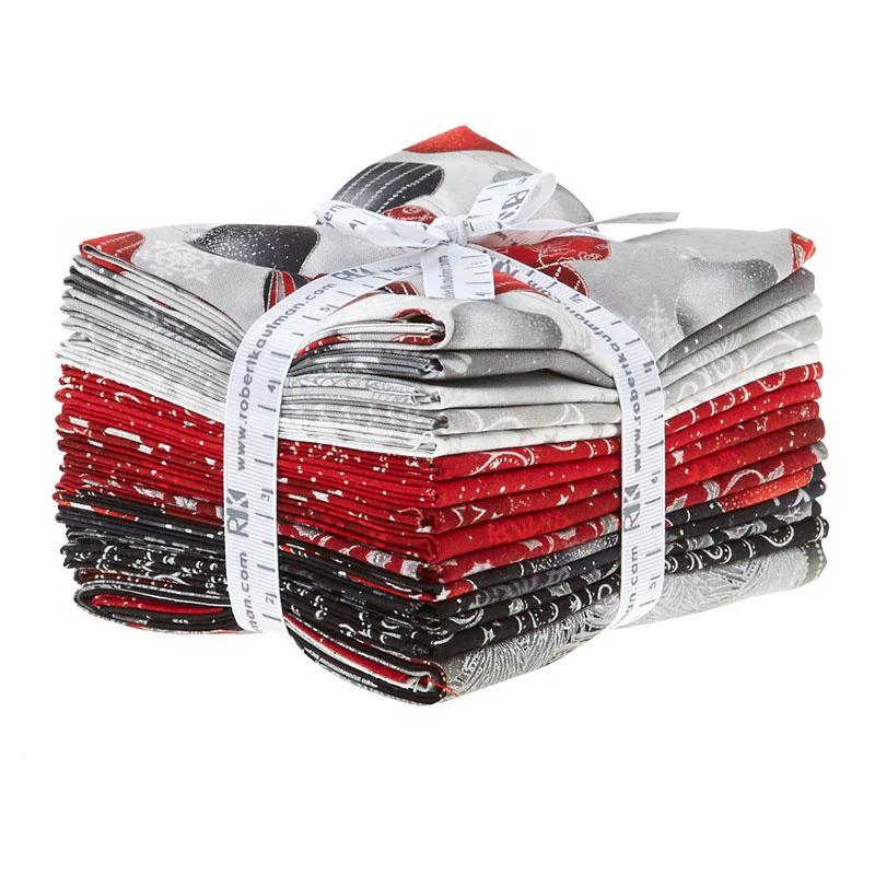 Winter's Grandeur 7 Scarlet Metallic Fat Quarter Bundle