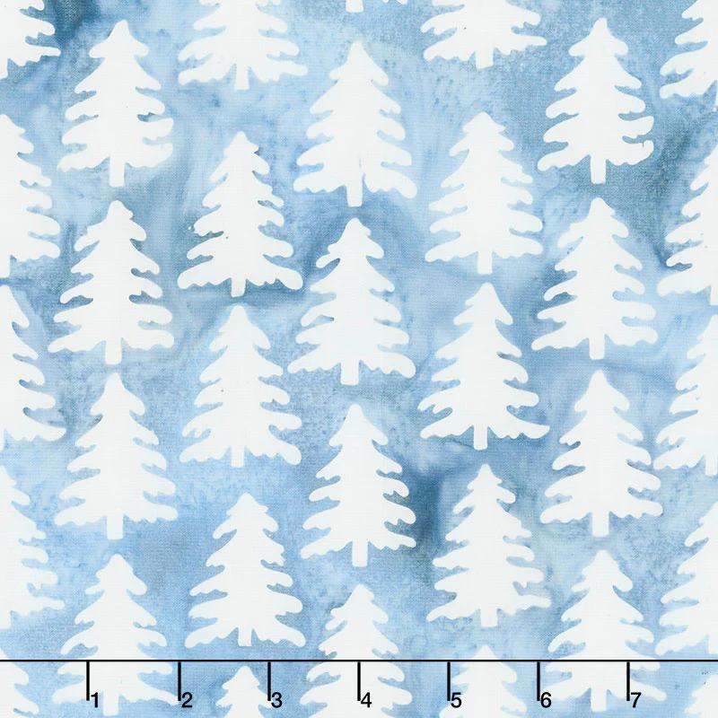 Winter Frost Batiks - Nordic Trees Frozen Pond Yardage