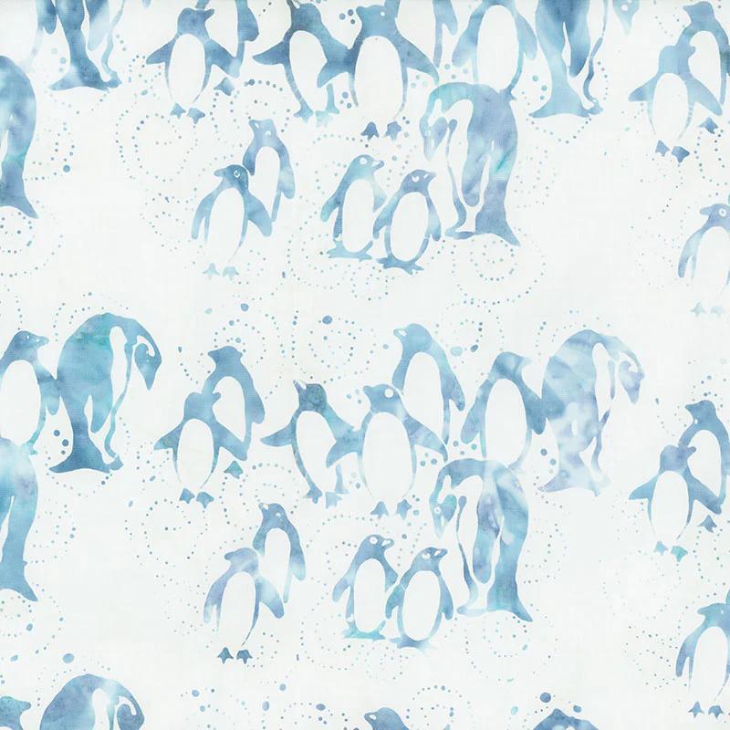 Winter Frost Batiks - Penguins Waterfall Yardage