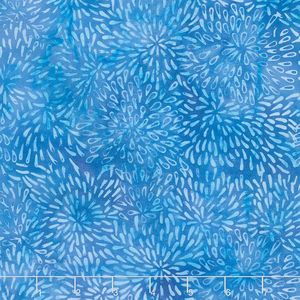 Winter Frost Batiks - Flower Blue Yardage