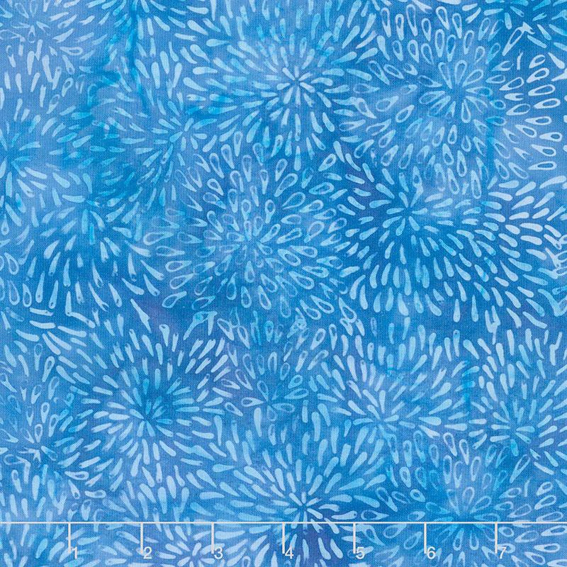 Winter Frost Batiks - Flower Blue Yardage