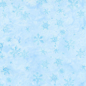 Winter Frost Batiks - Swirl Snowflake Sky Yardage