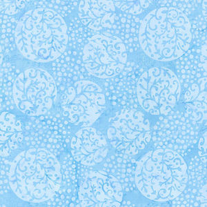 Winter Frost Batiks - Snowball Vine French Blue Yardage