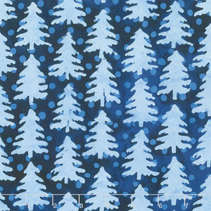 Winter Frost Batiks - Nordic Trees Ocean Yardage