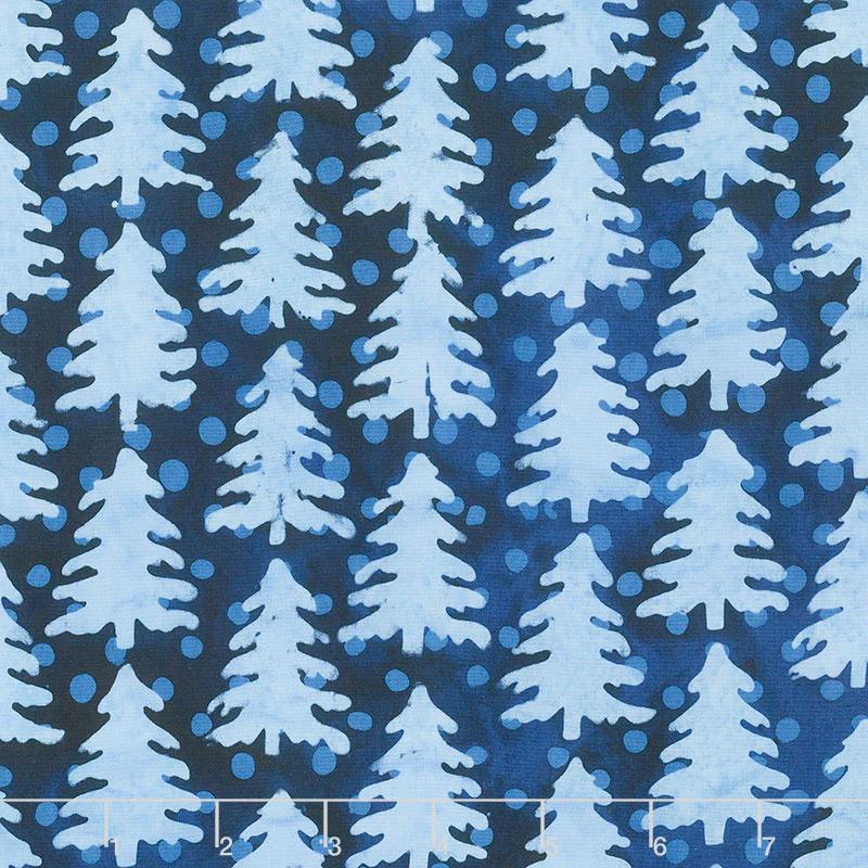 Winter Frost Batiks - Nordic Trees Ocean Yardage