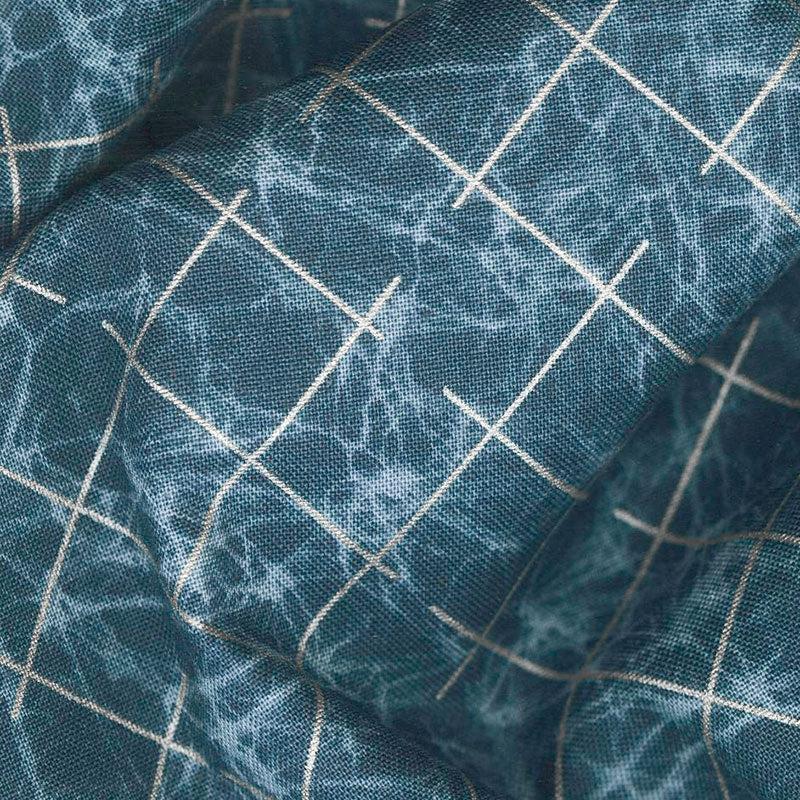 Winter Shimmer 2 - Frost Grid Starry Night Pearlized Yardage