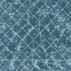 Winter Shimmer 2 - Frost Grid Starry Night Pearlized Yardage