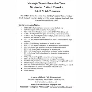 Vintage Truck Through the Year Pattern - November