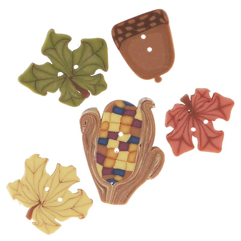 Wooly Trees Button Pack - November Thanksgiving