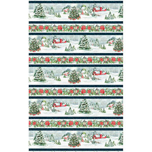 Winter Hollow - Holiday Repeating Stripe Multi Yardage