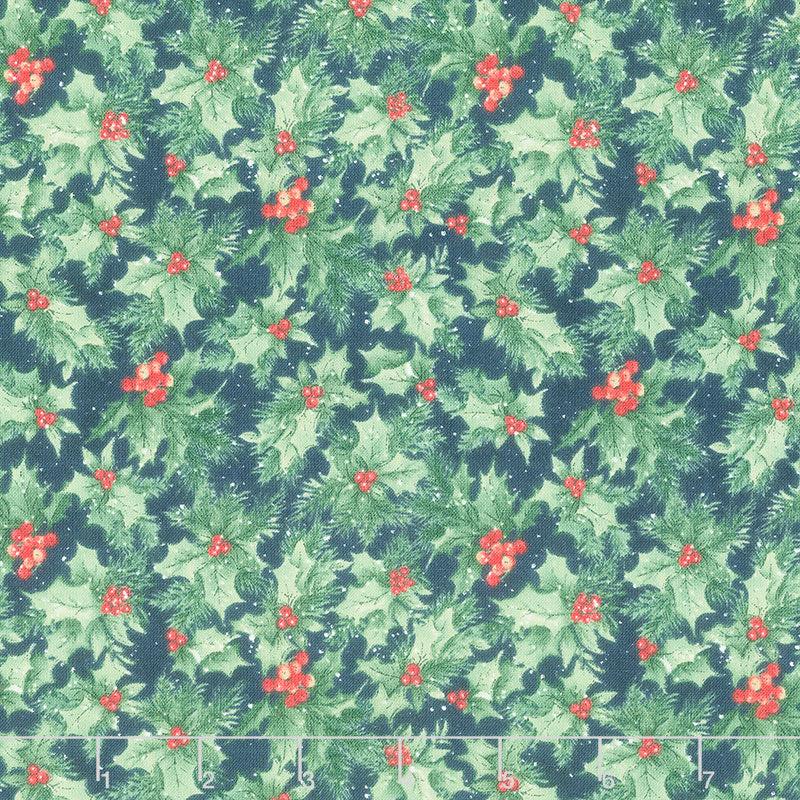 Winter Hollow - Holly Toss Navy Yardage