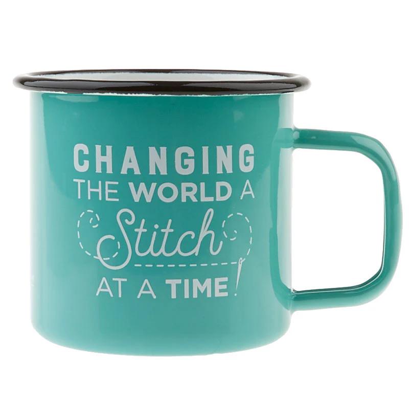 Changing the World, A Stitch at a Time - Enamel Mug